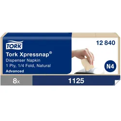 Tork Xpressnap® Spenderserviette Natur N4, Advanced, 1/4-Falz, 1-lagig, 21 cm × ...
