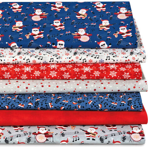 Patchwork- und Quiltpaket "Singing Santa", blau-color