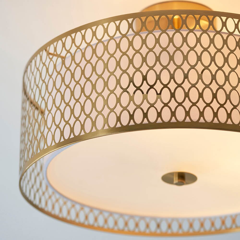 Centrico Gold 3 Light Flush Ceiling Light
