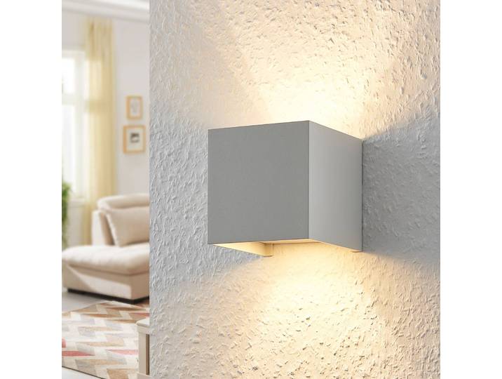 Wandlampe Zuzana Arcchio, dimmbar, weiß / opal, für Wohn- / Esszimmer, Aluminium, Modern, Wandleuchte, Wandlampe Innen