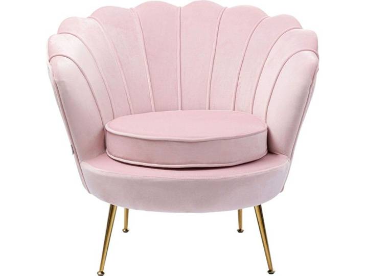 Fauteuil Water Lily velours rose Kare Design