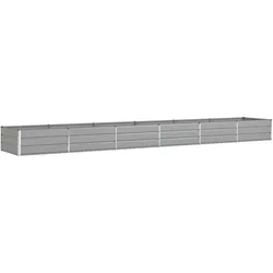 Helloshop26 - Moderner rechteckiger Pflanzkübel ästhetisch ansprechend 195 x 100 x 45 cm aus hellgrau verzinktem Stahl 02_0059214