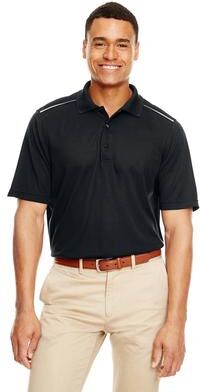 CORE365 88181R Men's Radiant Performance Piqué Polo with Reflective Piping Shirt in Black size 4XL   Polyester
