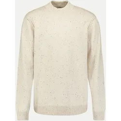 Strickpullover mit Tweed-Look Beige M