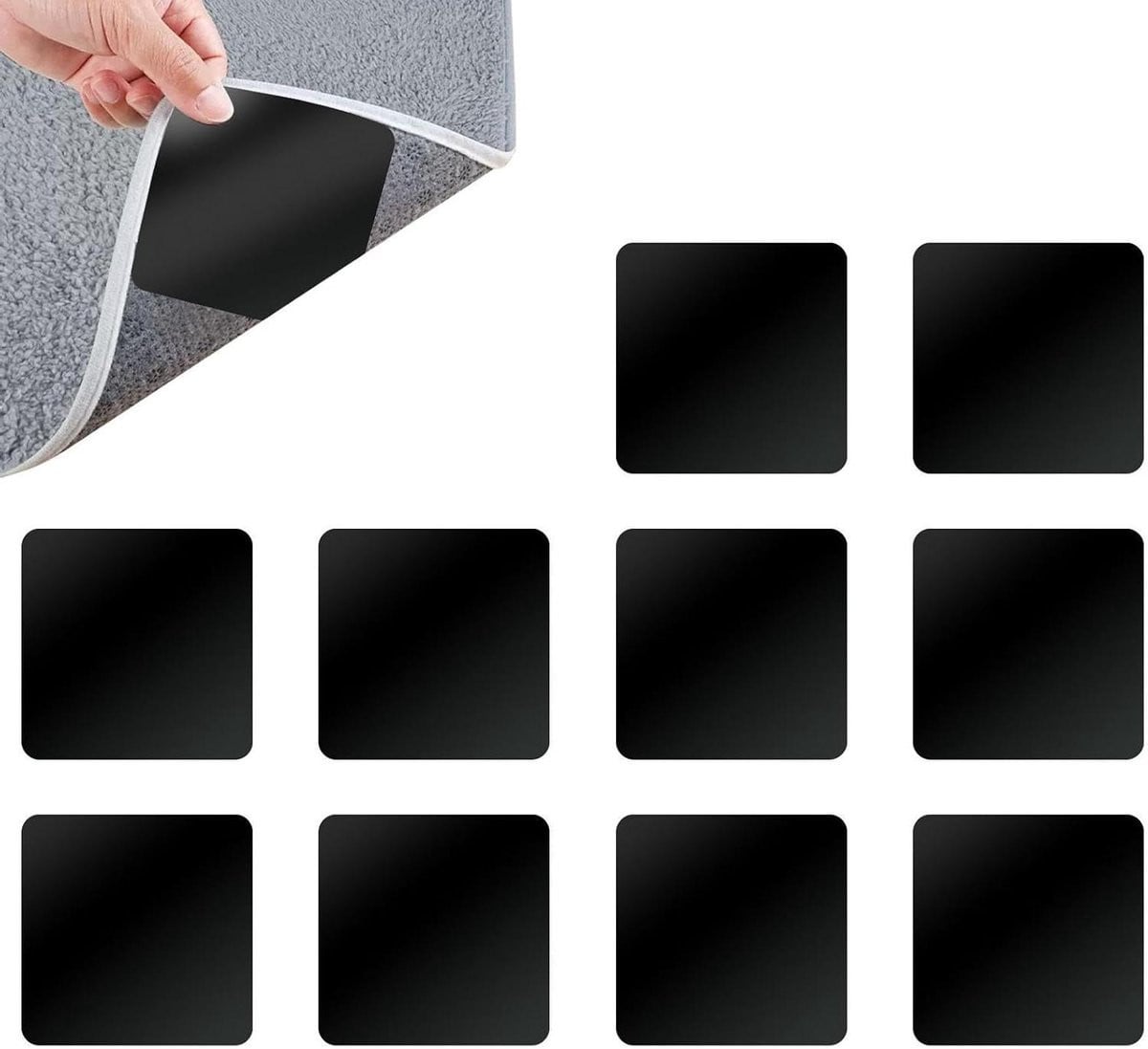 Tapijtgrippers 10 stuks - Transparante antislip strips - Zelfklevend