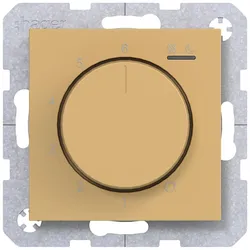 Hager WAN5011C02 Temp.regler 230V/15W, Dreh-/Druckknopf, Heizen/Kühlen, A.x/C.x, hazel, matt
