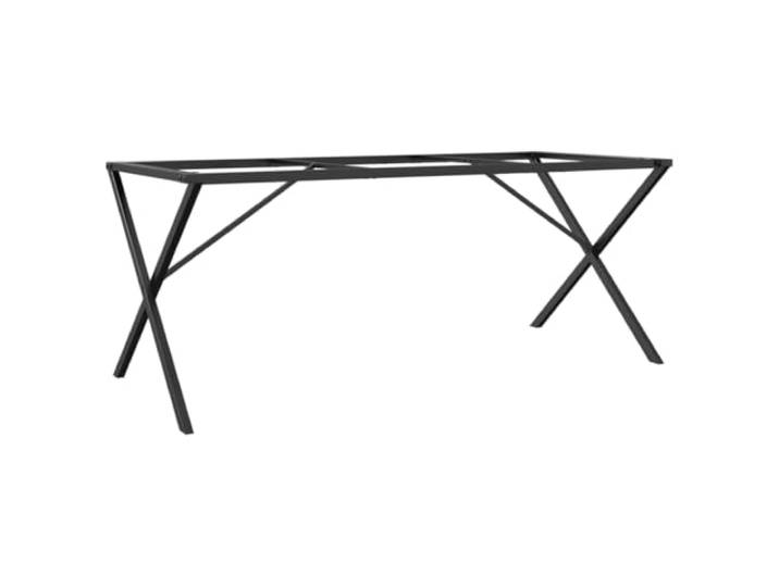 hliofuir Esstisch-Gestell in X-Form 160x80x73 cm Schwarz aus Stahl Robustes Untergestell für DIY Esstische in Esszimmer und Küche, vorgebohrte Platten zur Montage eigener Tischplatten.