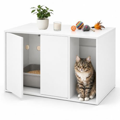 Relaxdays Kattenkast wit met modern design
