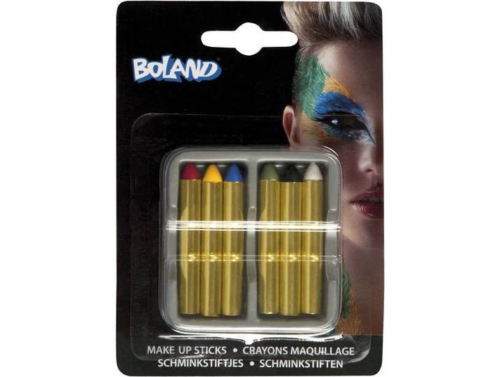 Boland - Set 6 Schminkstiften - Carnaval Themafeest Halloween - Multicolor