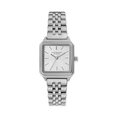 Quarzuhr COPENHAGEN STUDIOS "Vintage Square Watch", silberfarben, silberfarben, Armbanduhren, Damen, Quarzuhr, Armbanduhr, Damenuhr, Edelstahlarmband, analog
