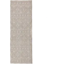 KADIMA DESIGN Teppich recycelt waschbar | Ethno-Geometrisches Design | Bouclé-Struktur & Pflegeleicht | 58x230cm