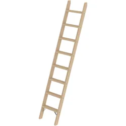 Munk, Leiter + Gerüst, Stufen-Anlegeleiter Holz ohne Traverse 8 Stufen (Anlegeleiter, 219 cm)
