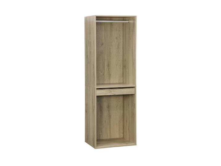 Module dressing avec penderie et porte-pantalons. naturel. panneaux stratifiés