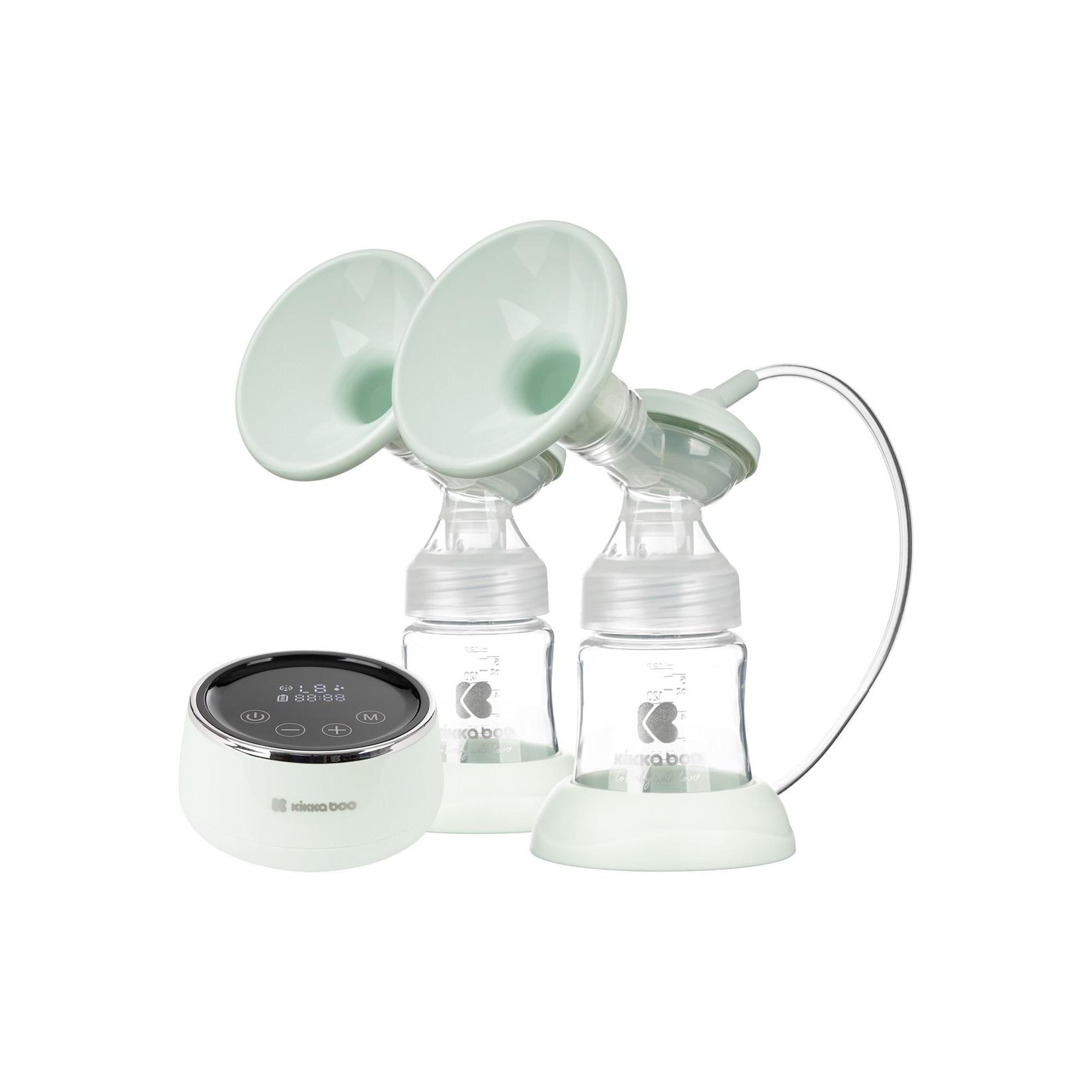Kikkaboo Doppelmilchpumpe elektrisch Nessa 150 ml Flasche, Touchscreen Display grün