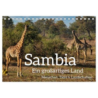 Sambia - ein großartiges Land (Tischkalender 2026 DIN A5 quer), CALVENDO Monatskalender