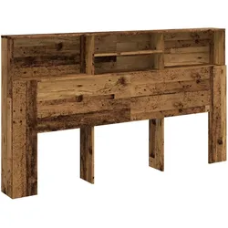 vidaXL Kopfteil mit Stauraum Altholz-Optik 180x19x103,5 cm