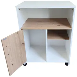 HTI-Living, Regal, Küchenschrank Blanca auf Rollen Weiss Artisaneiche (60 x 40 x 80 cm)