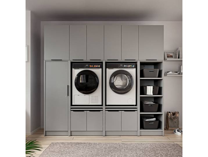 Set de buanderie H 220cm Gris/Gris mat