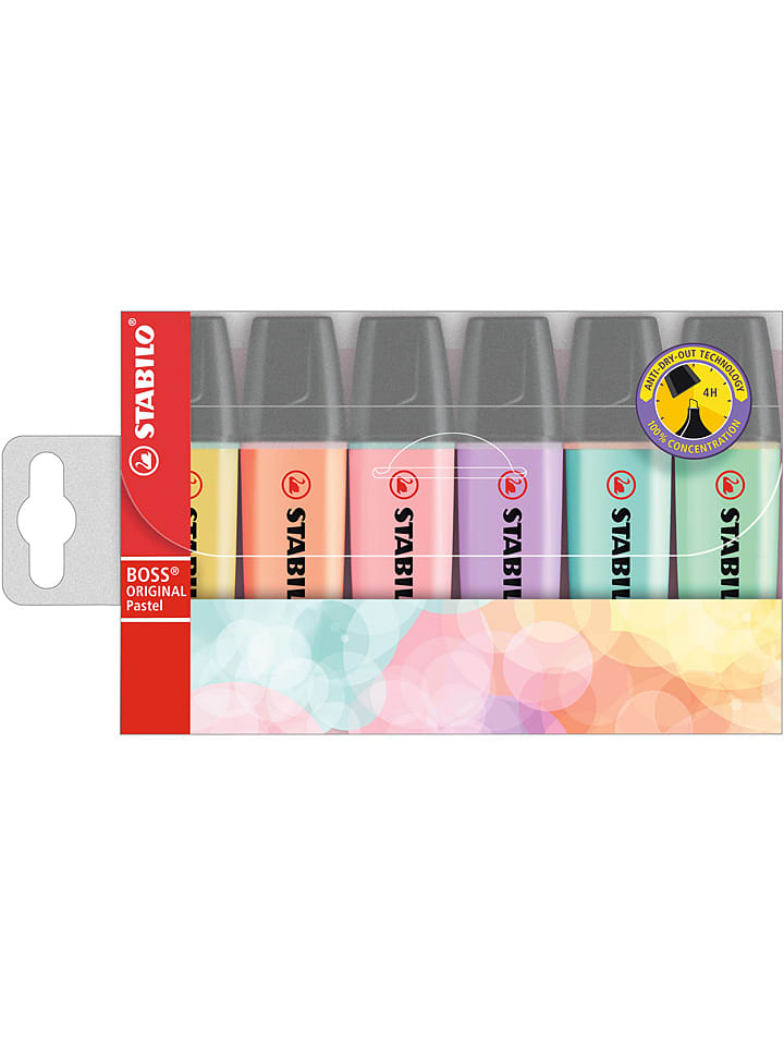 Textmarker "STABILO BOSS Pastell" - 6 Stück - onesize