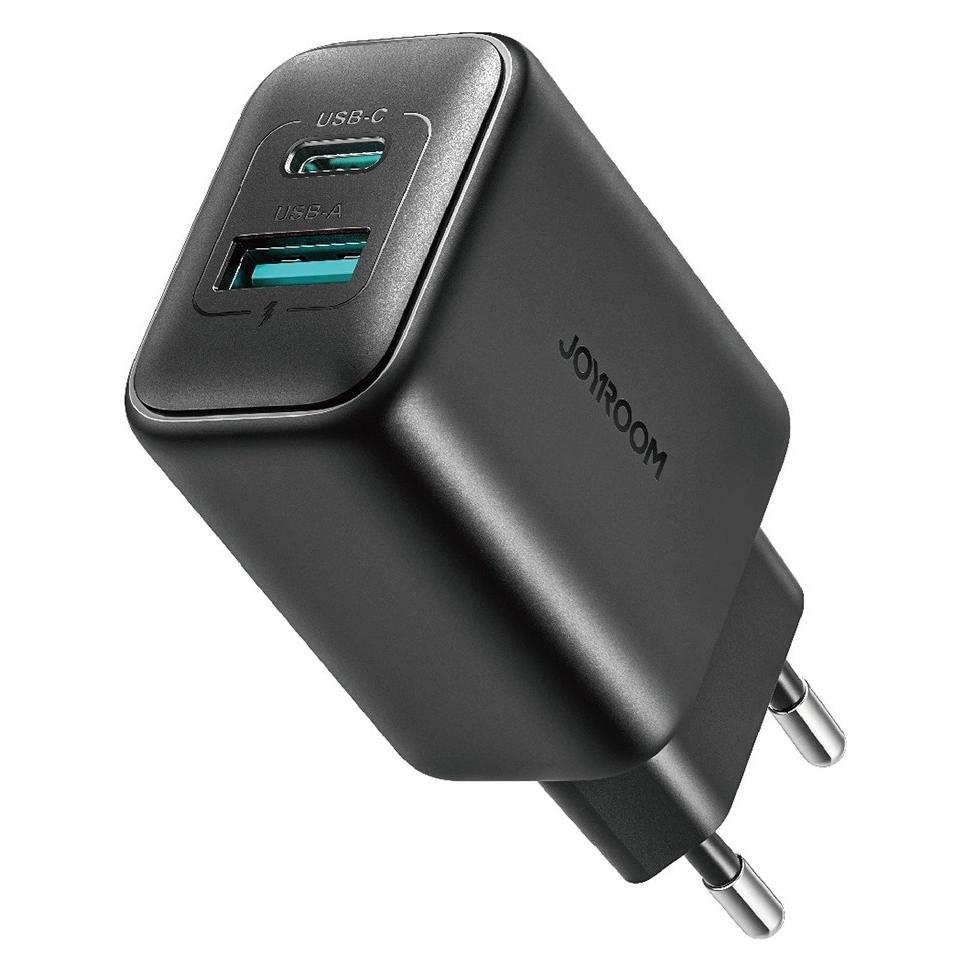 Joyroom JR-TCF13 network charger USB-C / USB-A 25W SFC / PPS / PD - black (25 W, 2 Ports) (JR-TCF13)
