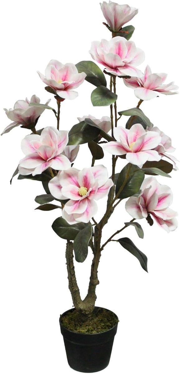 Kunst Magnolia Roze - Decoratieve Binnenplant met Realistisch Uiterlijk - 95 cm