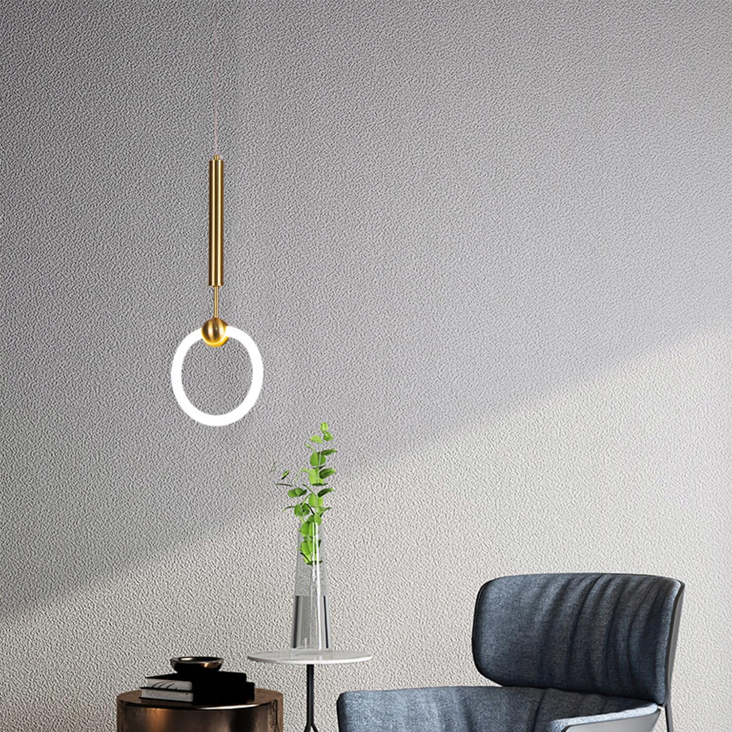 Ledmoon Wandlamp met gouden ring en LED-verlichting