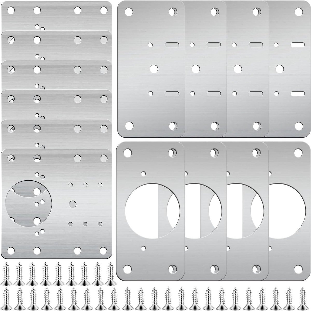 Complete Hinge Repair Kit van 14 stuks met RVS schroeven voor duurzame reparatie van kastscharnieren