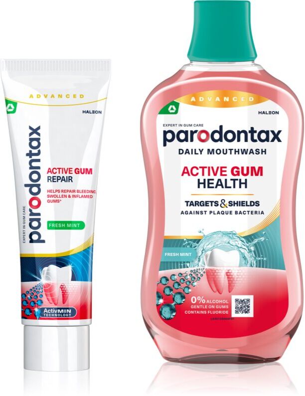 Parodontax Active Gum Repair & Health Fresh Mint set for complete tooth protection