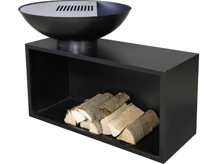 Holzkohlegrill BUSCHBECK Planchagrill Giant , schwarz, B:115cm H:86cm T:80cm, Grills, Holzkohlegrill, BxH: 115x86cm