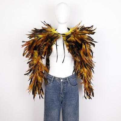 LightInthebox Carnival 2026Rio Carnival Samba Accessories Women's Long Red Feather Cape Shawl with Ribbon Tie Brazil Festival Performance Costume