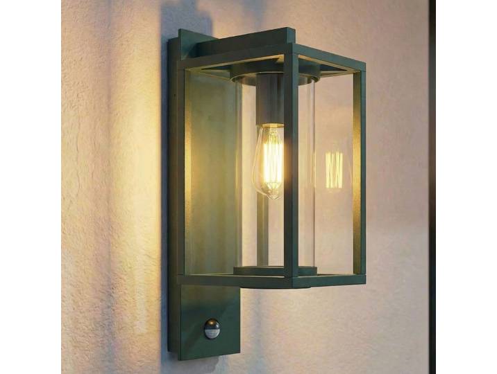 Ferda Applique d'extérieur, capteur, suspendue, verte, IP44 - Lucande - Terrasse - Moderne - Aluminium - À ampoule unique