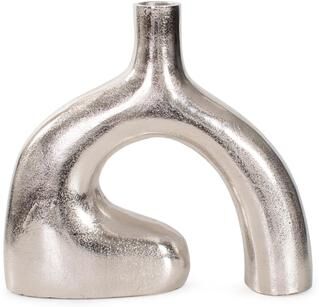 Allan Andrews Shirin- Polished Silver Reverse Vase in Cast Aluminum- Short