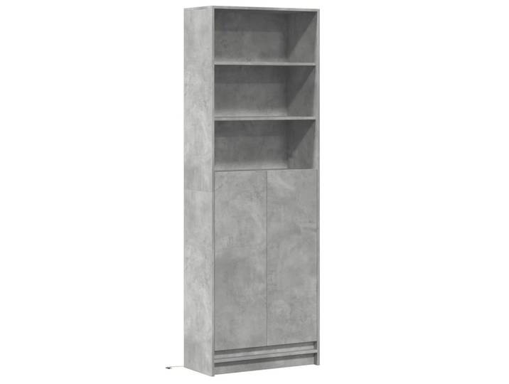 vidaXL Highboard Highboard mit LED-Beleuchtung Grau 69x32,5x200 cm Holzwerkstoff (1 St)