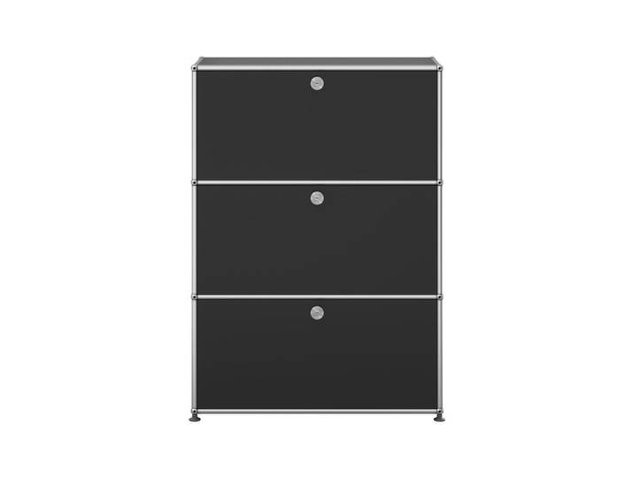 USM Haller Highboard 1-fach breit 3 Klapptüren graphitschwarz ohne Schloss 78x109x38 cm
