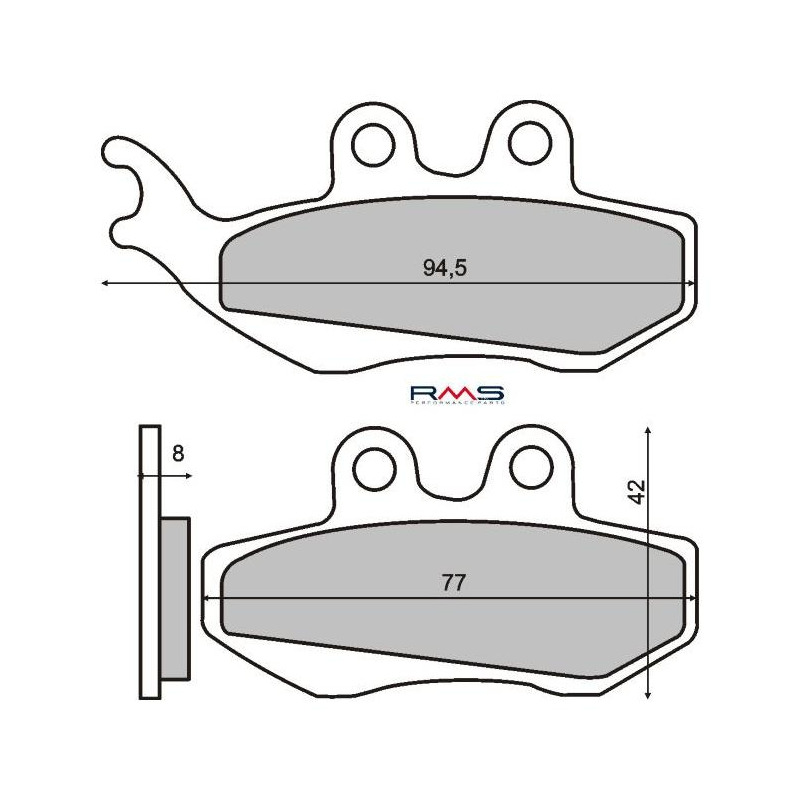 Plaquettes de Frein RMS - Organique - 225100360 - Aprilia Pegaso/Giler