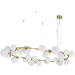 Ideal Lux Pendelleuchte PERLAGE, 30-flammig, 30x G9 (inkl.), IP20, messing satiniert/weiß matt IDEA-296746