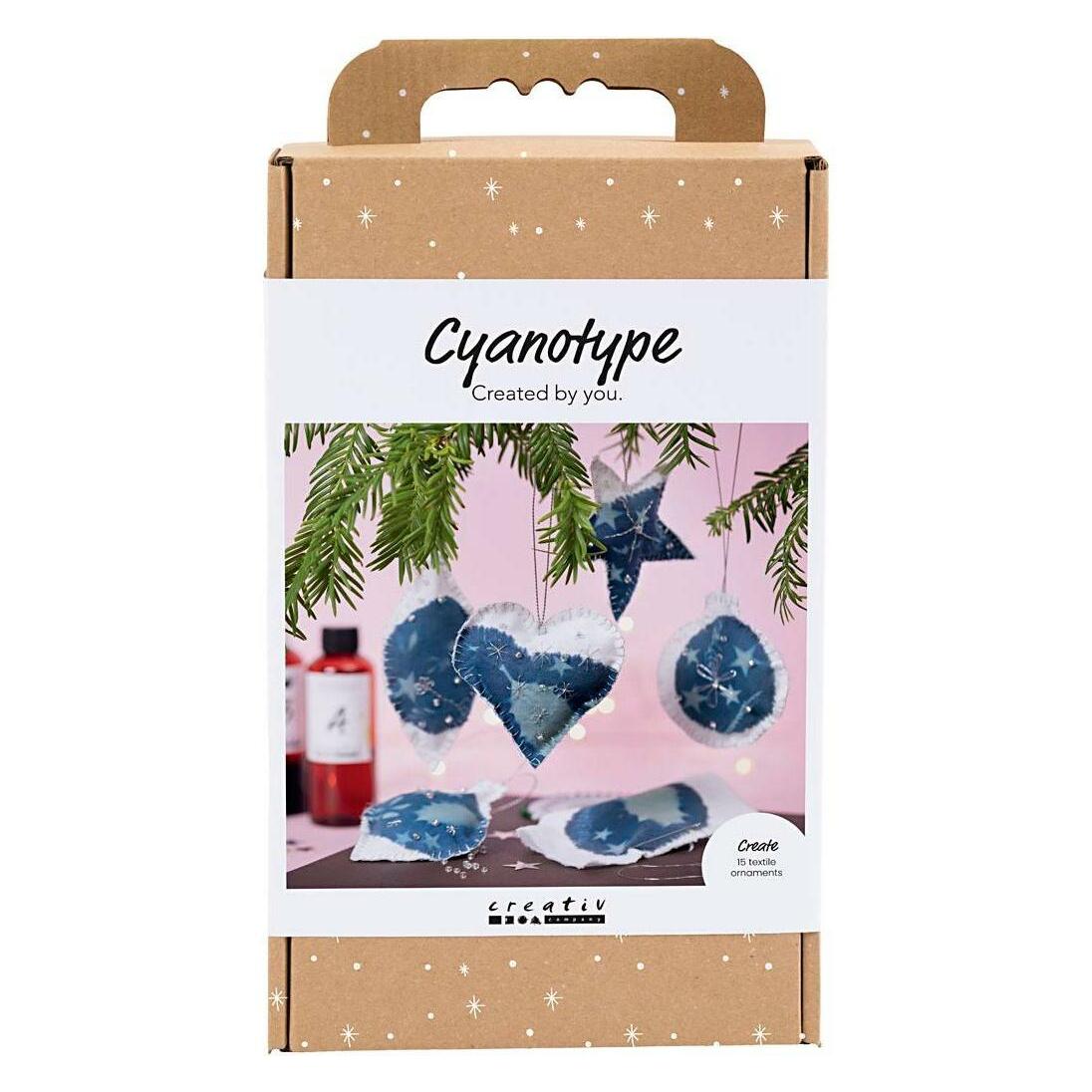 Creativ Company Craft Kit Cyanotype - Cyanotype Christmas decorations - blue - silver (977848) (977824)