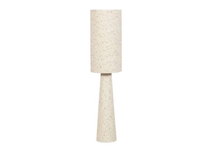 Lampadaire à pois en métal et tissu bouclette h130cm - beige