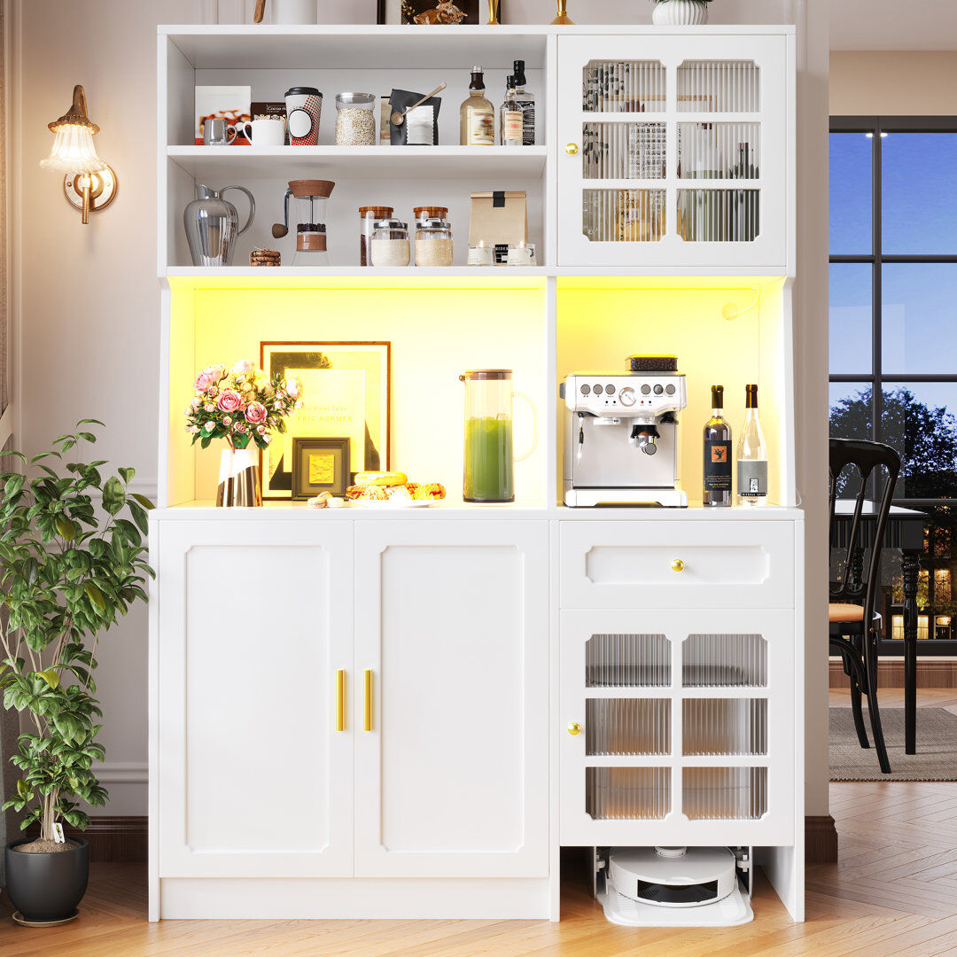 Brayden Studio 180 cm H Standard Pantry / Tall Cabinet White 180cm H X 60cm W X 33cm D