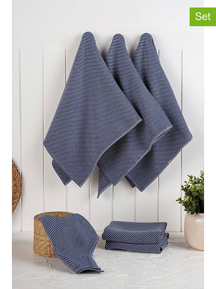 Violeta Home 6er-Set: Geschirrtücher in Dunkelblau - (L)76 x (B)43 cm - onesize
