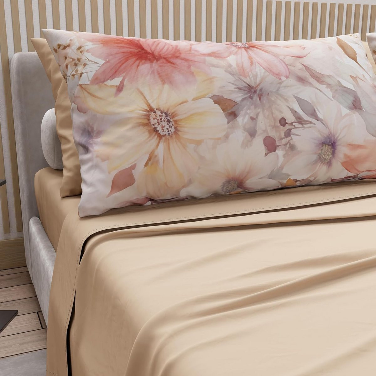 Luxe Katoenen Dekbedovertrek Tweepersoons met Digitale Bloemenprint