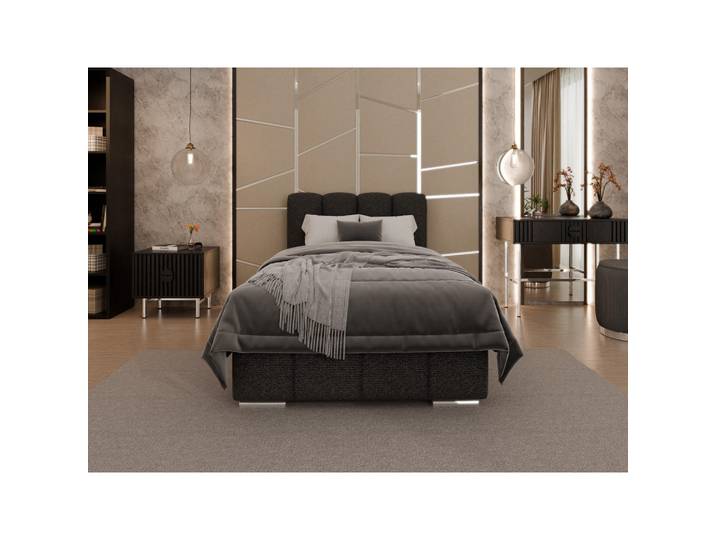 Homesy Polsterbett Zaira 100x200cm – Elegantes Polsterbett für modernen Wohnstil, Zonierte Multi-Taschen-Federkern (24cm), schwarz, Schwarz, Holz, Mode, 100x200 cm, Schlafzimmer, Betten, Polsterbetten