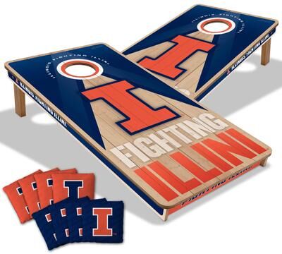 Skip's Garage Illinois Fighting Illini NCAA 2x4 Professional Cornhole Board Set