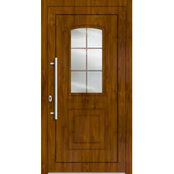 Kunststoff Landhaustür nach Maß "MATEA" 71 mm kurze Lieferzeit Golden Oak holzähnlich innen öffnend DIN links