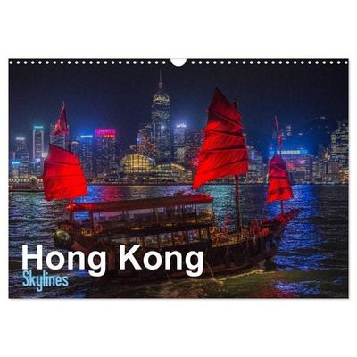 Hong Kong - Skylines (Wandkalender 2027 DIN A3 quer), CALVENDO Monatskalender