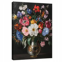 LEINWANDBILD Blumen Schwarz Schlafzimmer Modern 120x80
