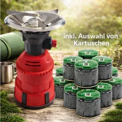 Gazcamp Campingkocher Gaskocher Piezozündung 1,2 kW für 190 g Gaskartusche Shish...