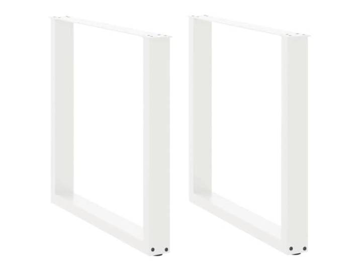 hliofuir Esstischbeine U-Form 2er Set Tischkufen Weiß 80x73cm aus Stahl Stabile Tischkufen aus pulverbeschichtetem Stahl mit verstellbaren Bodenschonern für Esszimmer und Arbeitszimmer.