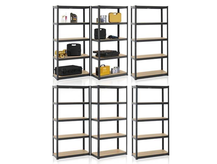 LAGERREGAL Basic grau 180x90x40 cm (6er-Set)