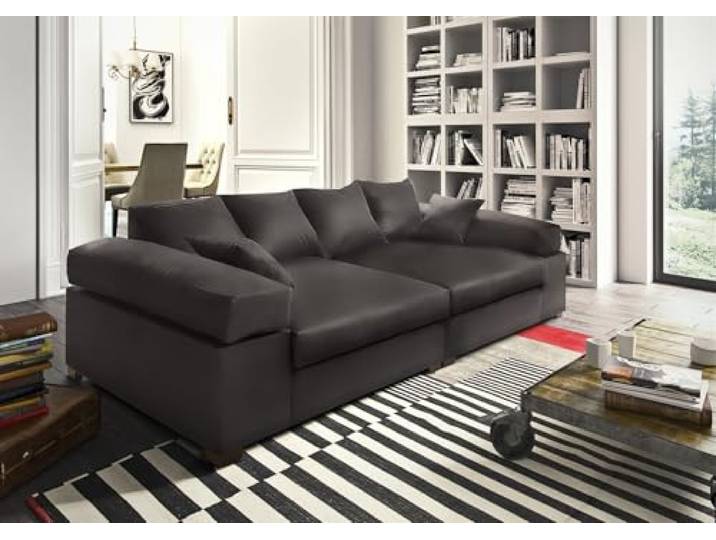 Big Sofa Couchgarnitur Megasofa Riesensofa AREZZO Kunstleder Madryt (Braun)